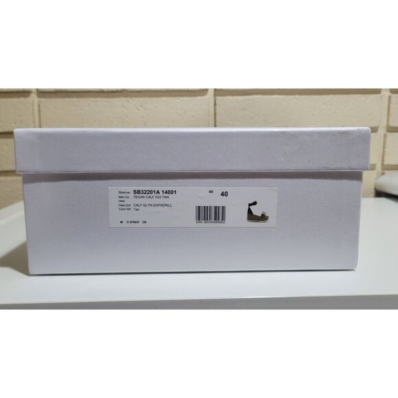 NIB See By Chloe Glyn Leather Tan Espadrille Platform Wedge Sandal Size EU 40 - Picture 16 of 16